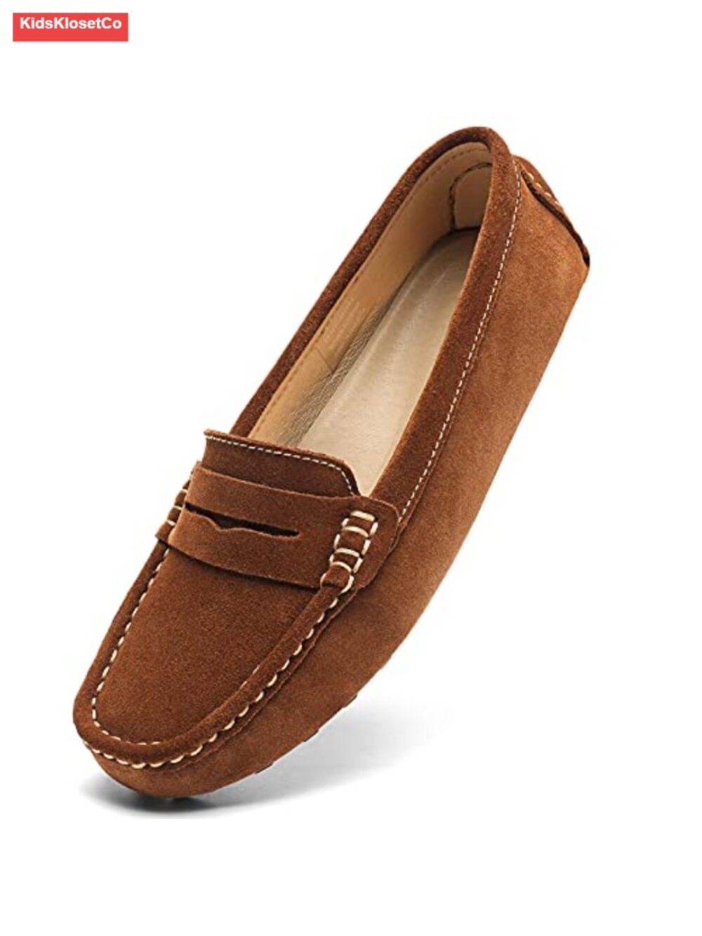 Women's Suede Leather Penny Loafers Slip-On Driving Mocs Comfort Casual Flats